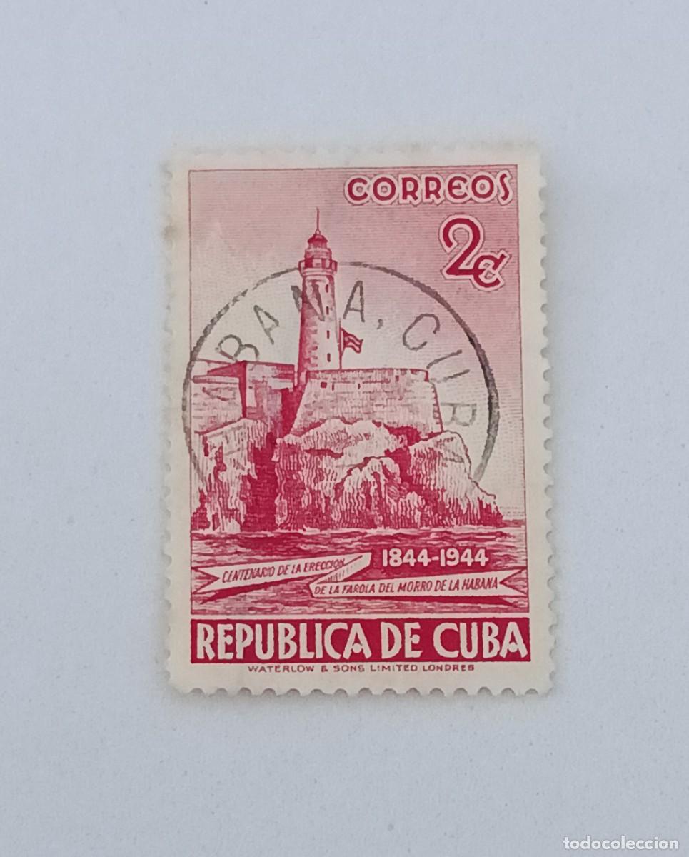 Sellos: sello Cuba 1949. Centenario reconstrucci&oacute;n faro del castillo del Morro de la Habana. Edifil 419