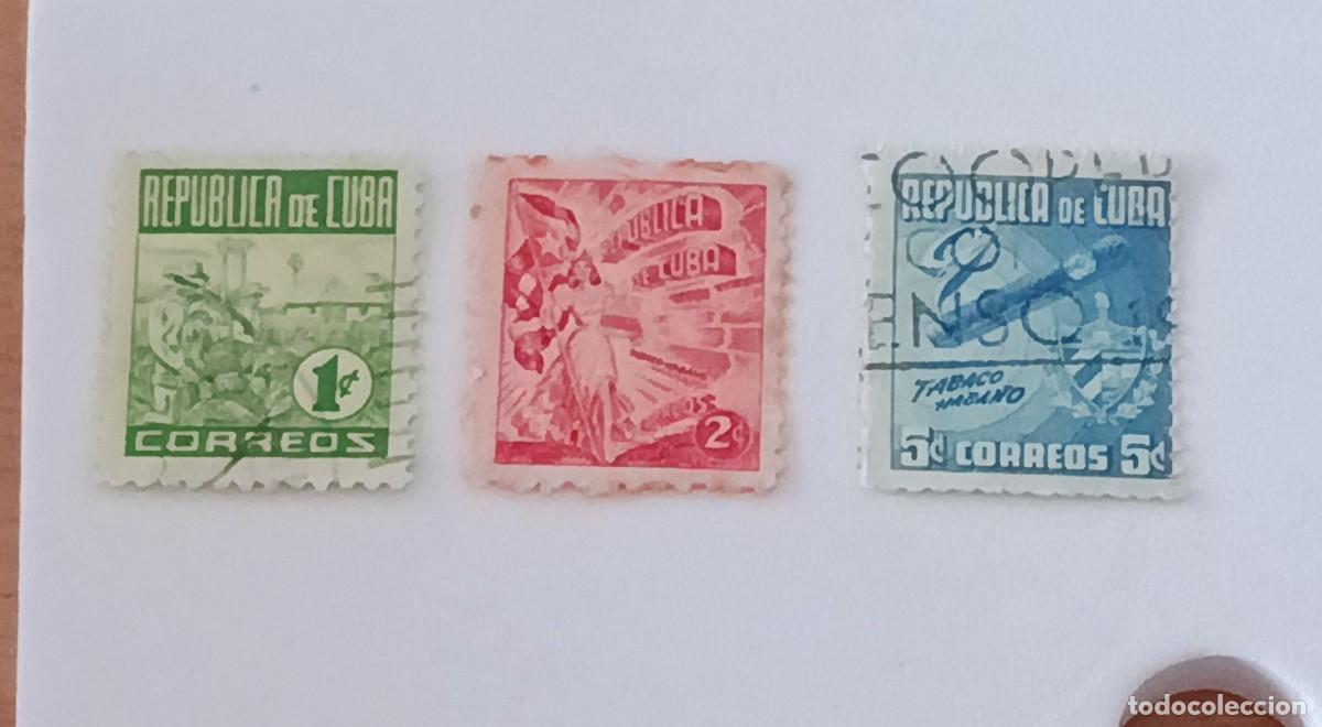 Sellos: Sellos Cuba 1950, propaganda de la industria del tabaco. edifil 432/434, serie completa.
