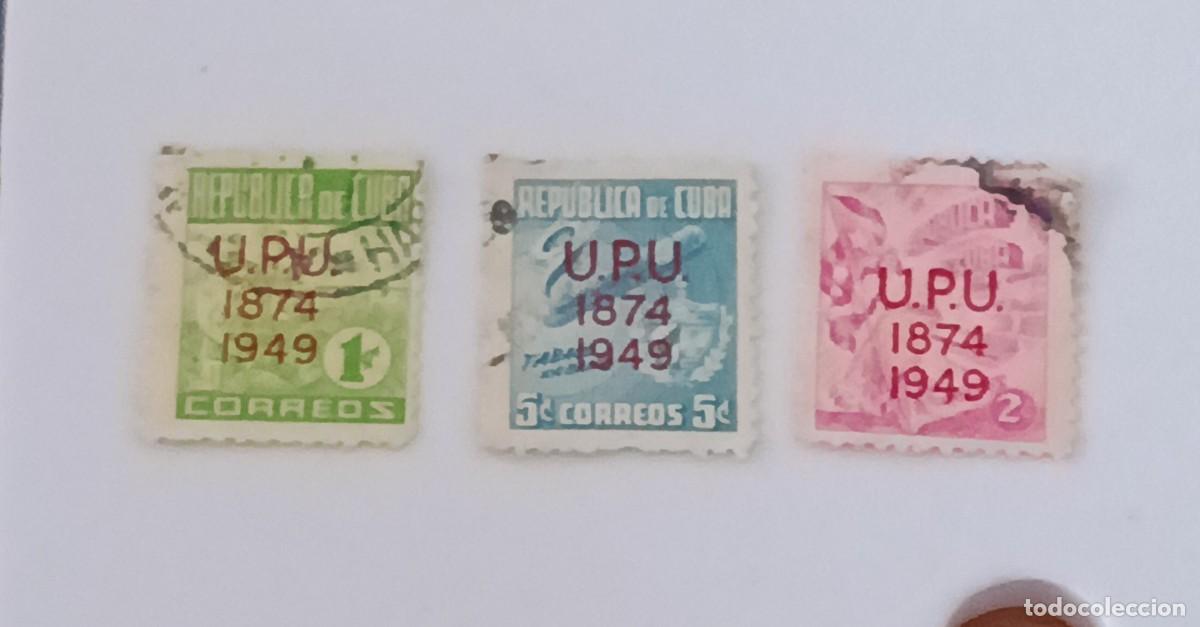 Sellos: Sellos Cuba 1950, 75 aniversario de la U.P.U. edifil 436/438 serie completa.