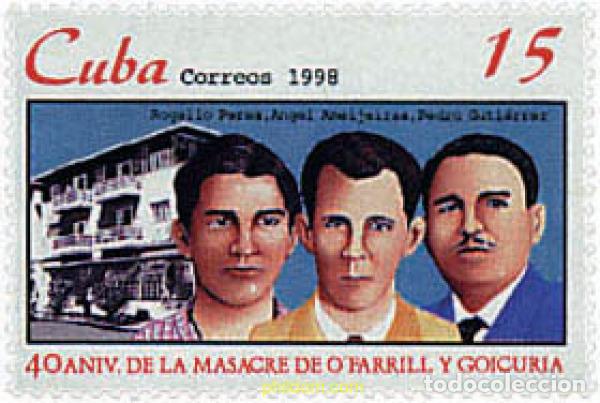 Sellos: 204760 MNH CUBA 1998 40 ANIVERSARIO DE LA MASACRE DE O&acute;FARRIL Y GOICURIA