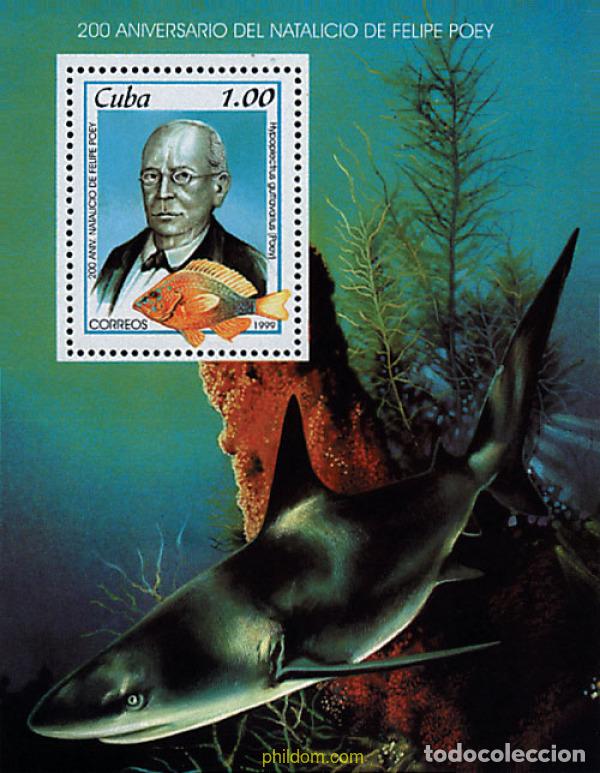 Sellos: 94509 MNH CUBA 1999 BICENTENARIO DEL NACIMIENTO DEL NATURALISTA FELIPE POEY