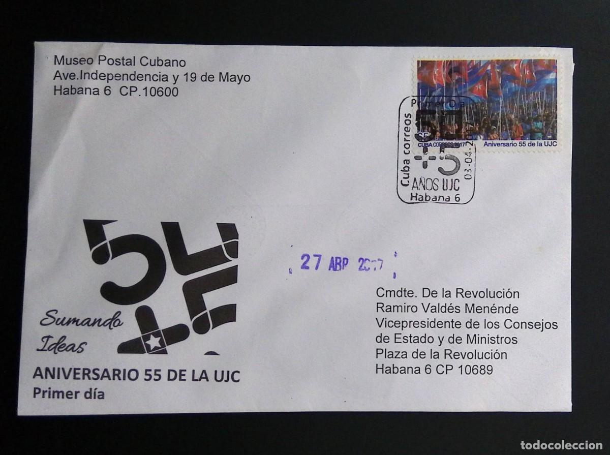 Sellos: KV)2017 CUBA, FIRST DAY COVER FOR THE 55TH ANNIVERSARY OF THE UJC MAILED FROM THE CUBAN POSTAL MUSEU