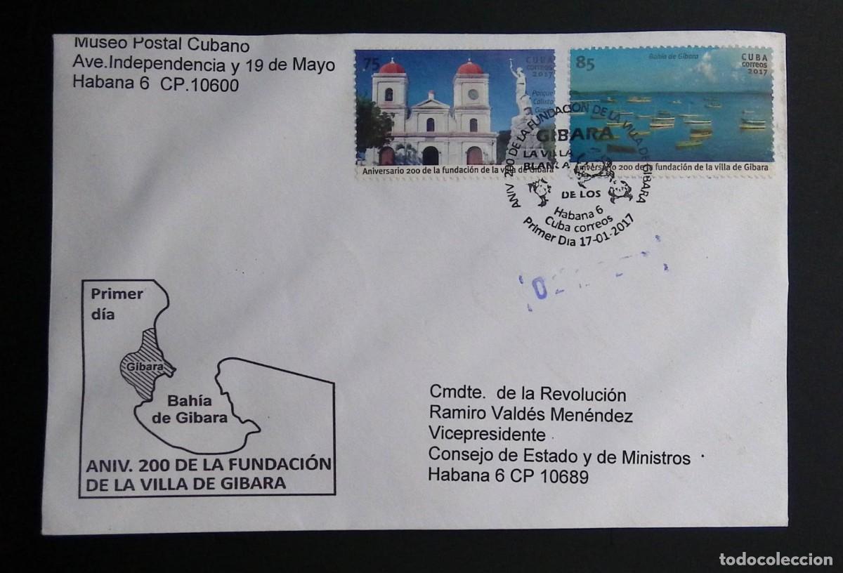 Sellos: KV)2017 CUBA, FIRST DAY COVER FOR THE 200TH ANNIVERSARY OF THE FOUNDATION OF THE TOWN OF GIBARA MAIL