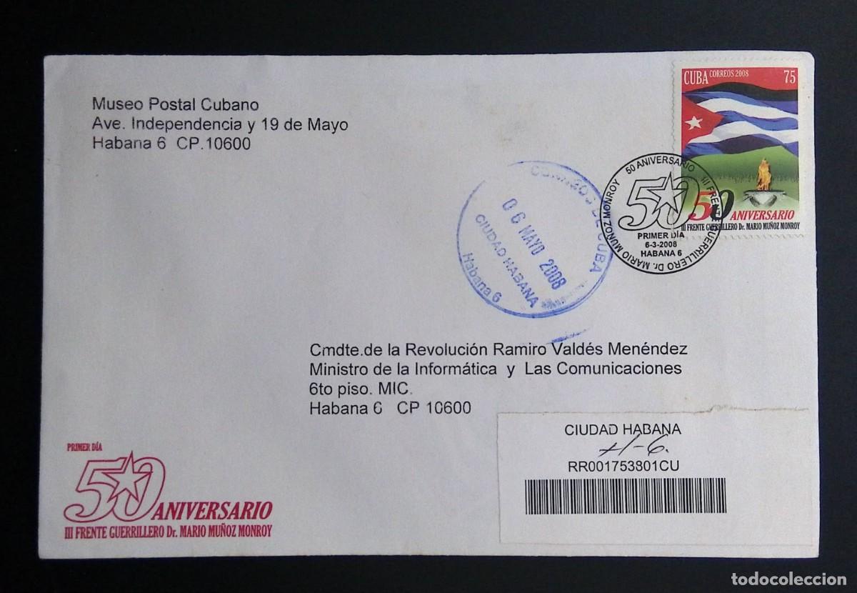 Sellos: KV) 2008 CUBA, FIRST DAY COVER FOR THE 50TH ANNIVERSARY OF THE III GUERRILLA FRONT DR. MARIO MU&Ntilde;OZ M