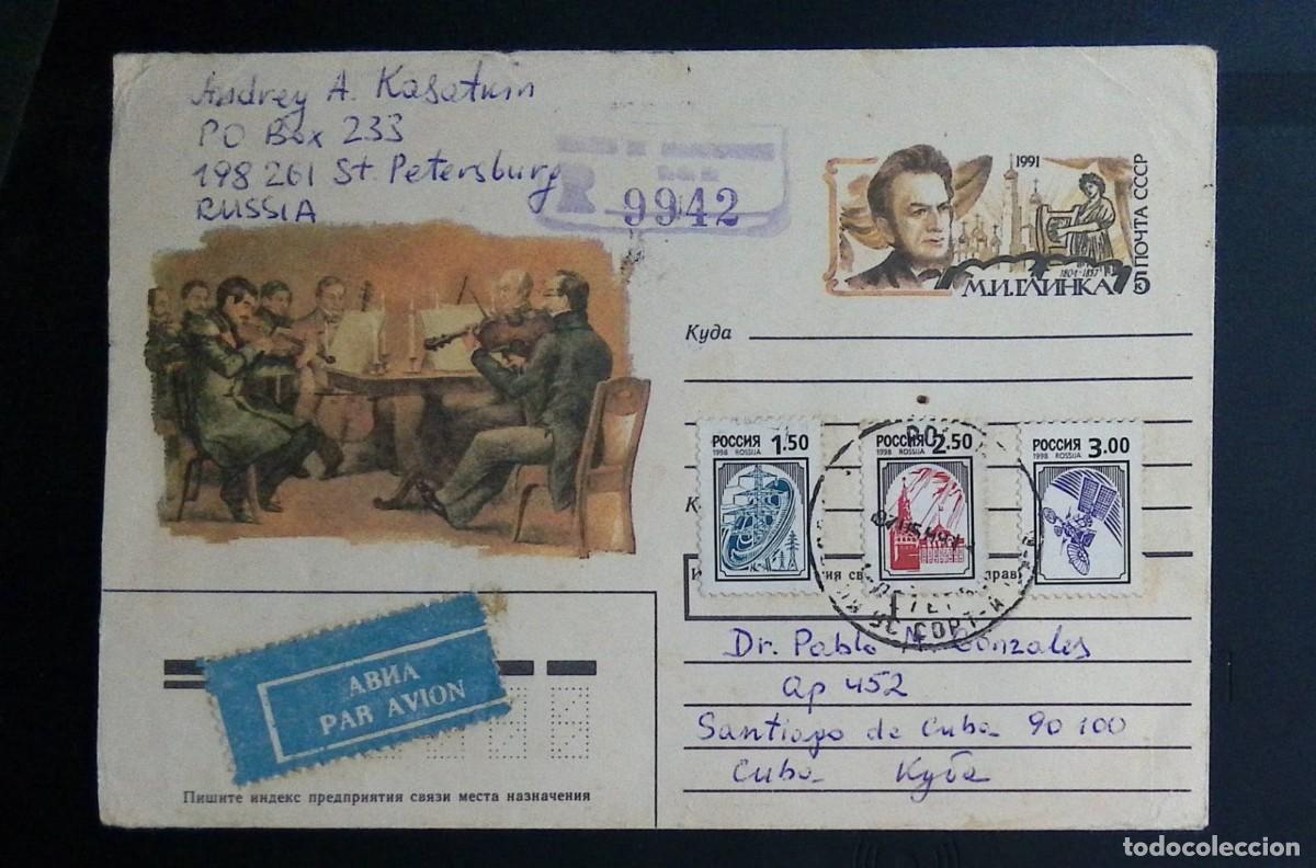 Sellos: KV) 1998 RUSSIA, REGISTERED AIRMAIL COVER MAILED BY ANDREY A. KASATKIN IN SAINT PETERSBURG TO DR. PA
