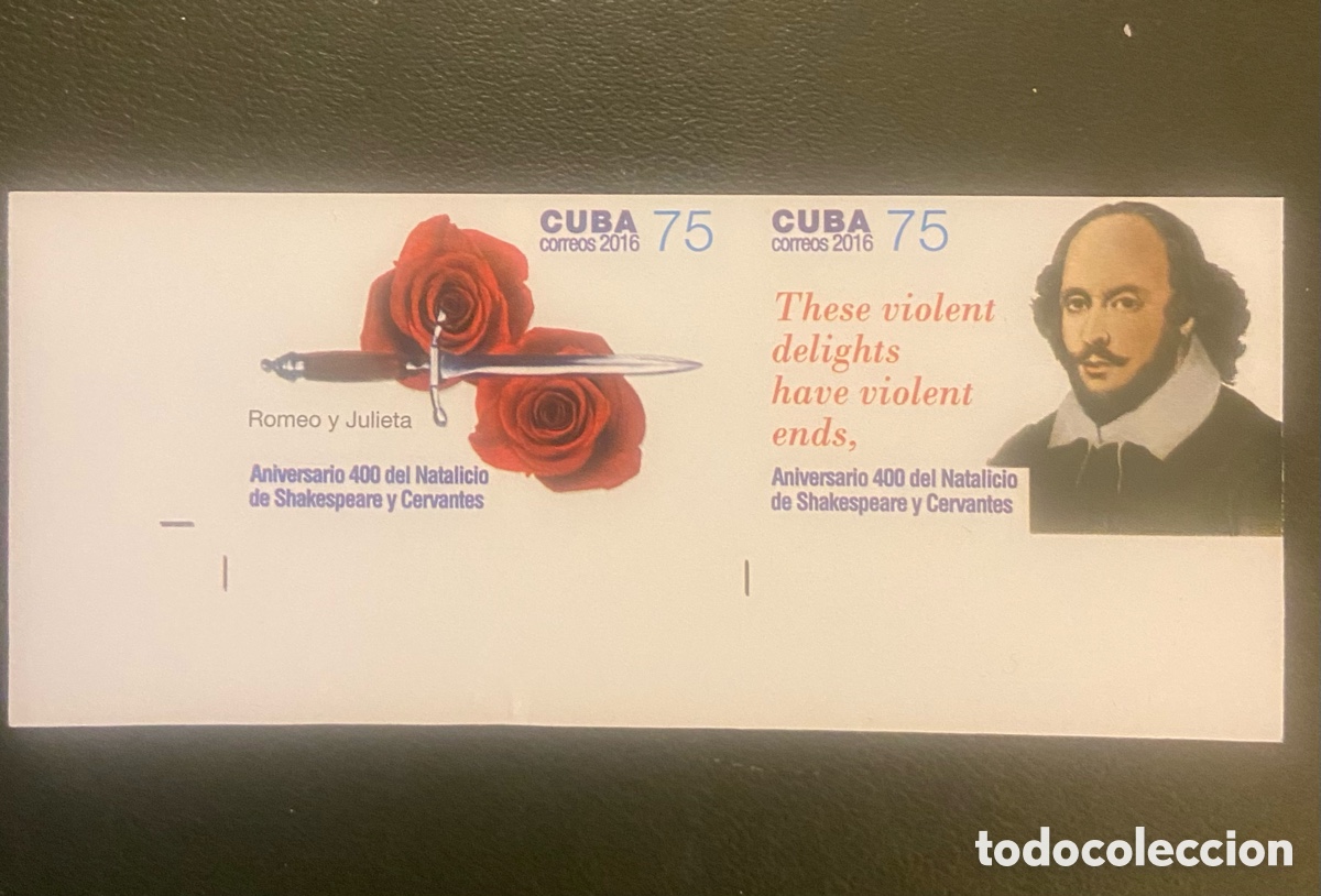 Sellos: CUBA, 2016-43, WILLIAM SHAKESPEARE, SIN DENTAR. MNH