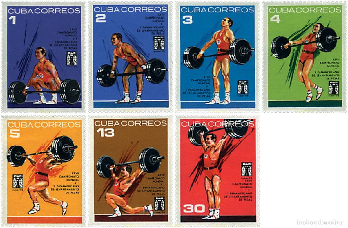 Sellos: 26806 MNH CUBA 1973 27 CAMPEONATOS DEL MUNDO DE HALTEROFILIA