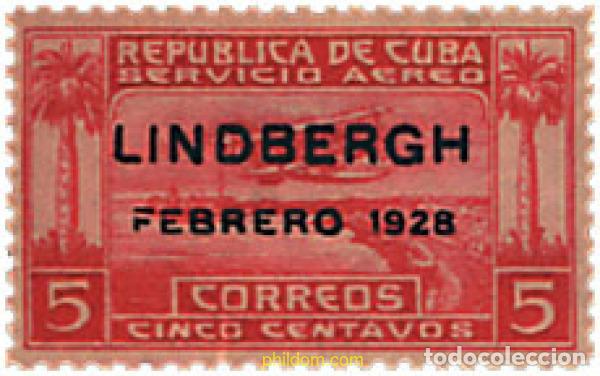 Sellos: 640913 HINGED CUBA 1928 TRAVESIA AEREA.