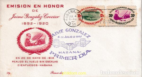 Sellos: 380607 MNH CUBA 1955 TRAVESIA AEREA.