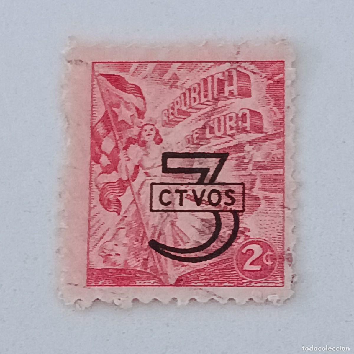 Sellos: Sellos Cuba 1953, habilitado con nuevo valor, edifil 561.
