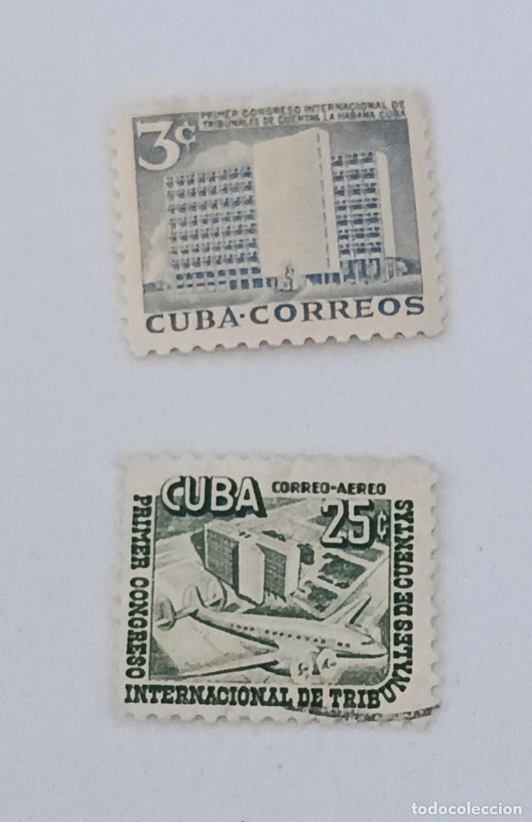 Sellos: Sellos Cuba 1953, Primer Congreso Internacional de Tribunales de Cuentas. Edifil 563 y 565