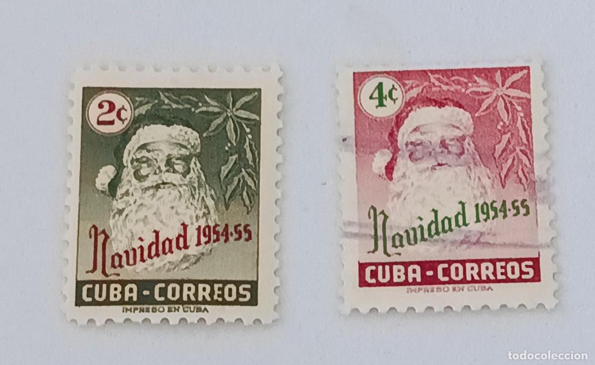 Sellos: Sellos Cuba 1954, Navidad, edifil 601 y 602 nuevo y usado.