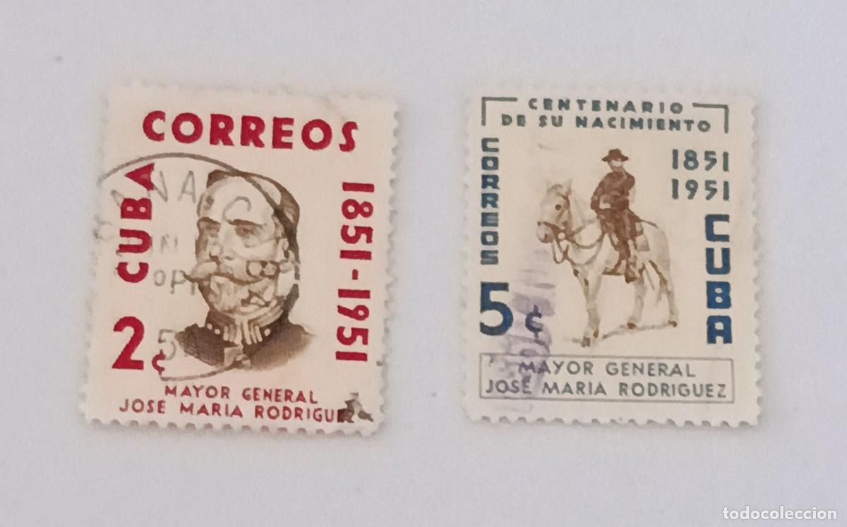 Sellos: Sellos Cuba 1954, Centenario del nacimiento de Jos&eacute; Mar&iacute;a Rodr&iacute;guez. edifil 597 y 598