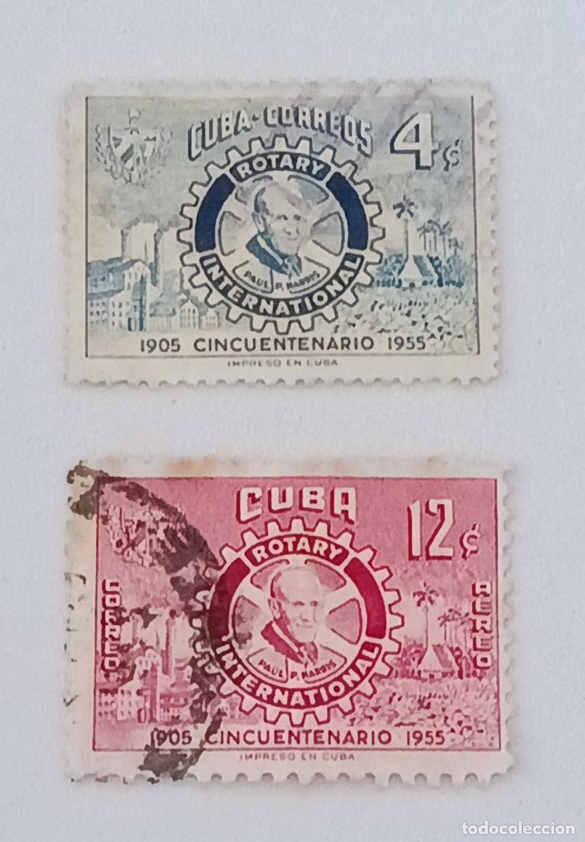 Sellos: Sellos Cuba 1955, 50 Aniversario del Rotary Club Internacional, edifil 606 y 607