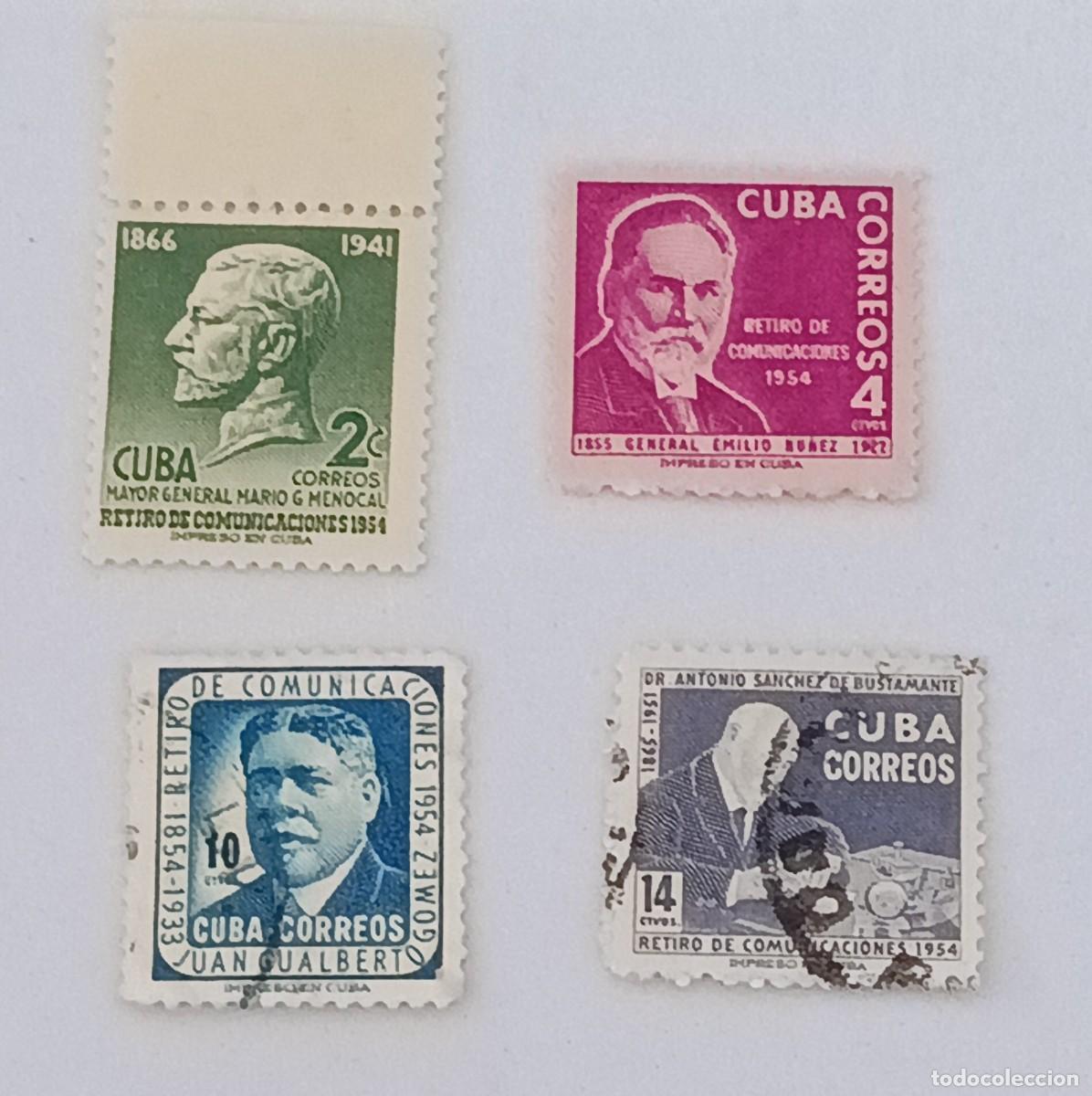 Sellos: Sellos Cuba 1955, Retiro de Comunicaciones. Edifil 618/621
