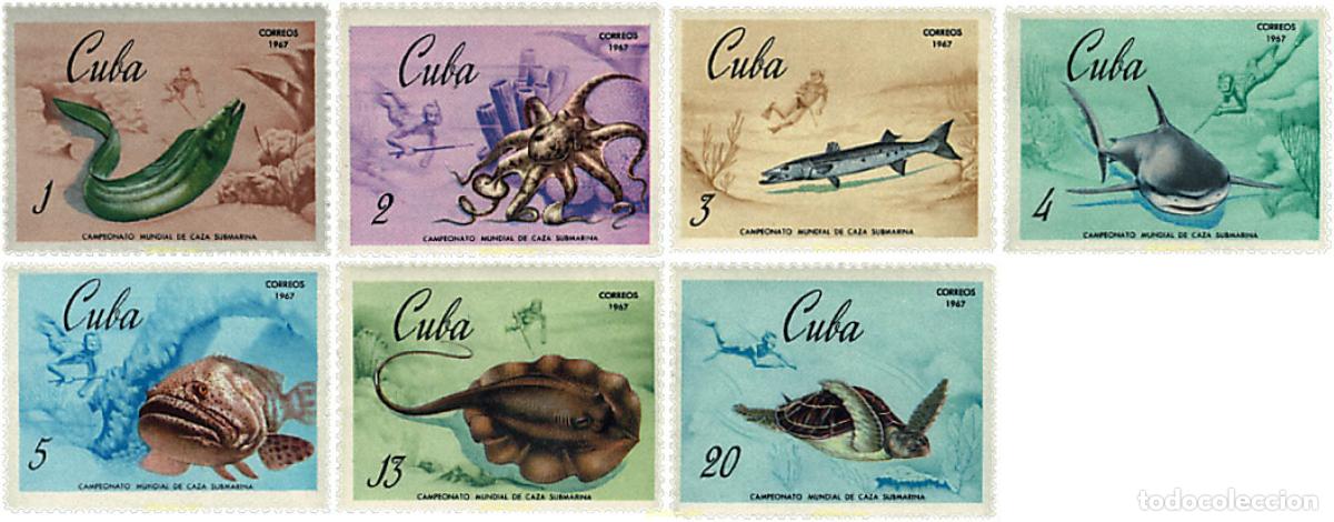 Sellos: 98010 MNH CUBA 1967 CAMPEONATO MUNDIAL DE PESCA SUBMARINA