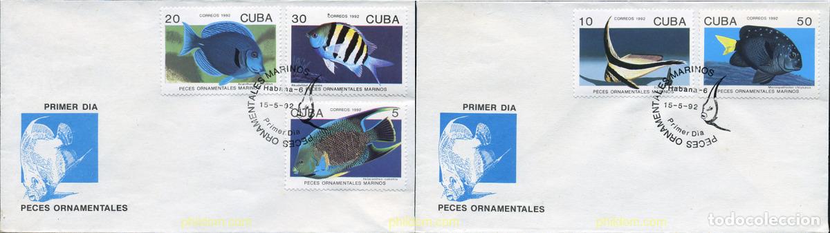 Sellos: 285273 MNH CUBA 1992 PECES ORNAMENTALES MARINOS