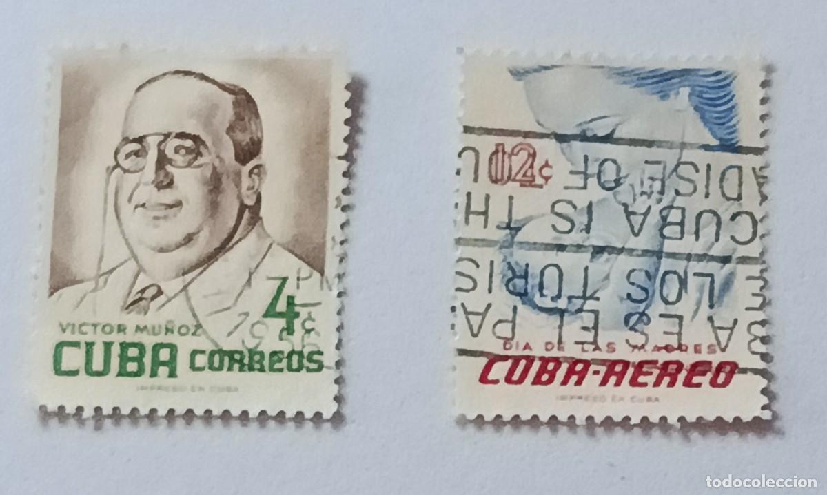 Sellos: Sellos Cuba 1956, Dia de las madres, Edifil 654 y 655