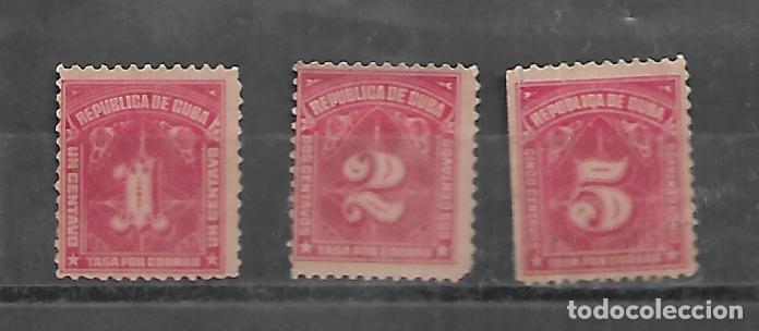 Sellos: SERIE DE CUBA N&ordm; 5/7 DE 1914 TASA POR COBRAR NUEVA SIN GOMA