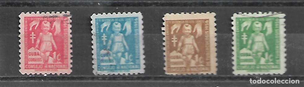 Sellos: SERIE DE CUBA N&ordm; 30/33 DE 1956 SOBRETASA MATASELLADA