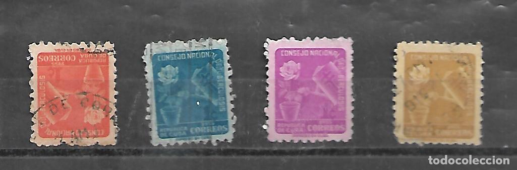 Sellos: SERIE DE CUBA N&ordm; 26/29 DE 1955 SOBRETASA MATASELLADA