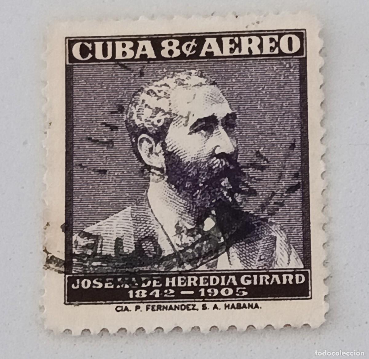 Sellos: Sellos Cuba 1957, En honor de Jos&eacute; Mar&iacute;a Heredia. edifil 706