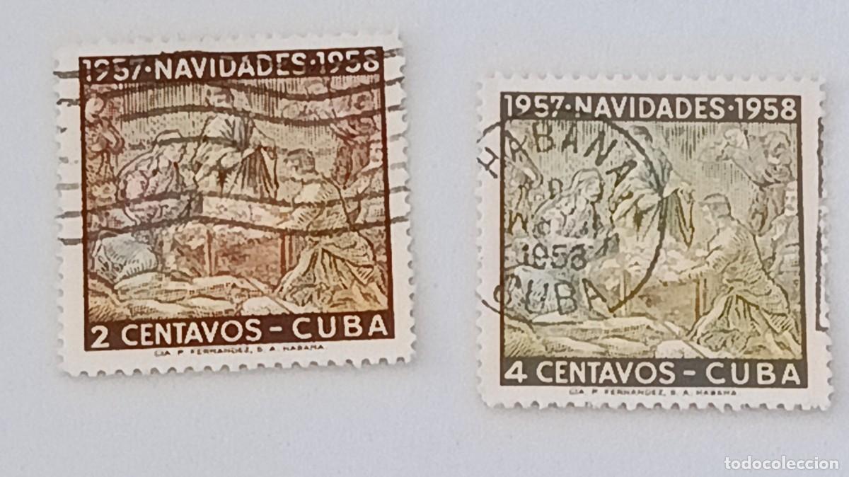 Sellos: Sellos Cuba 1957, Navidad. edifil 733/734