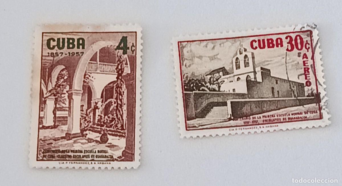 Sellos: Sellos Cuba 1957, Centenario de la Primera escuela normal de Cuba. edifil 722, 724
