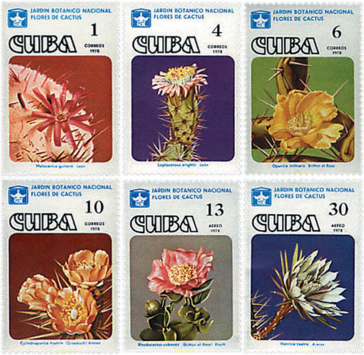 Sellos: 83512 MNH CUBA 1978 FLORES DE CACTUS DEL JARDIN BOTANICO NACIONAL