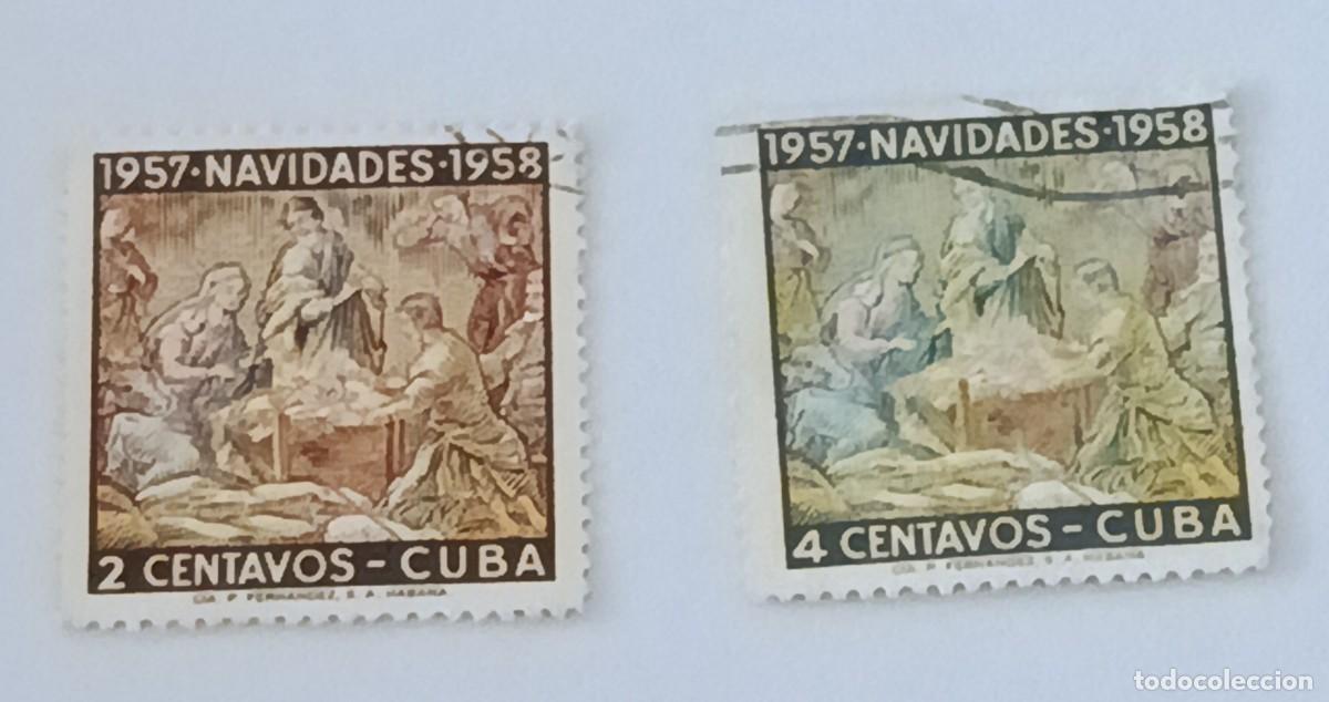 Sellos: Sellos Cuba 1957, Navidad. edifil 733/734