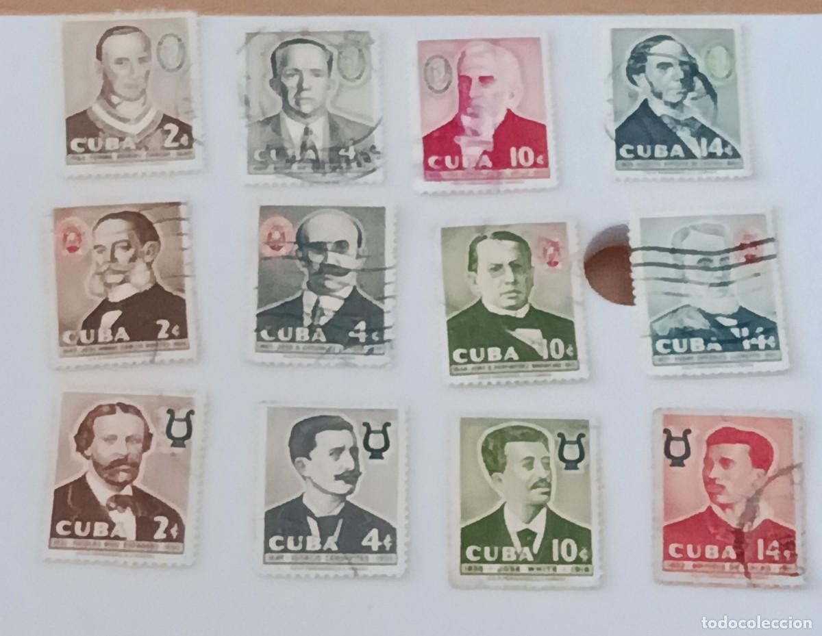 Sellos: Sellos Cuba 1958, Perscnalidades cubanas, edifil 746/757. Serie completa.