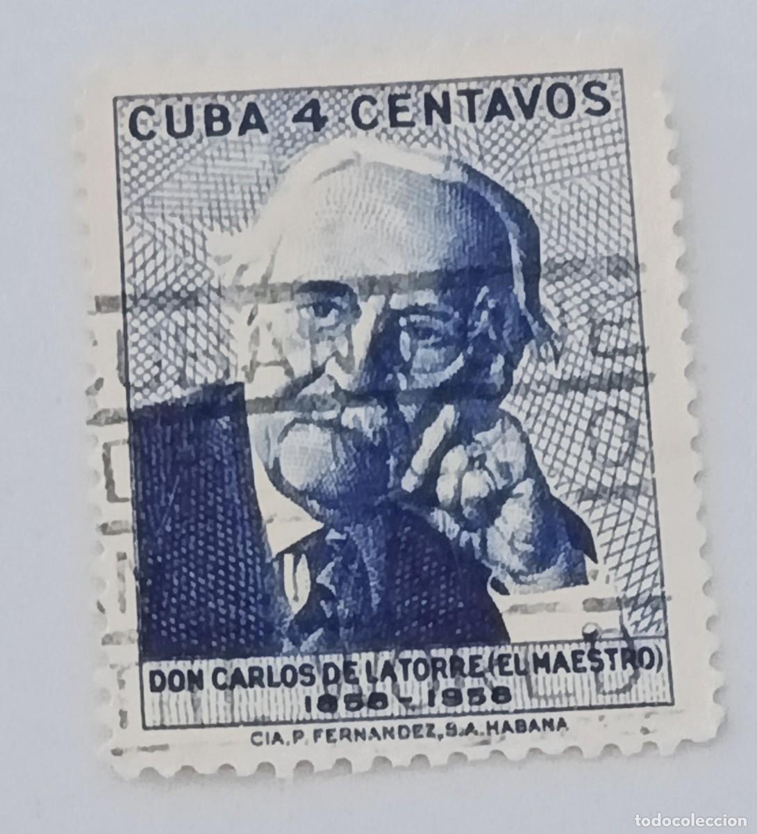 Sellos: Sellos Cuba 1958, Centenario del nacimiento de Carlos de la Torre. Edifil 758