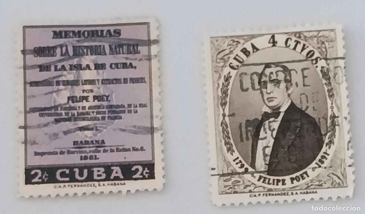 Sellos: Sellos Cuba 1958, En honor al naturista Felipe Poey Aloy. edifil 752/753