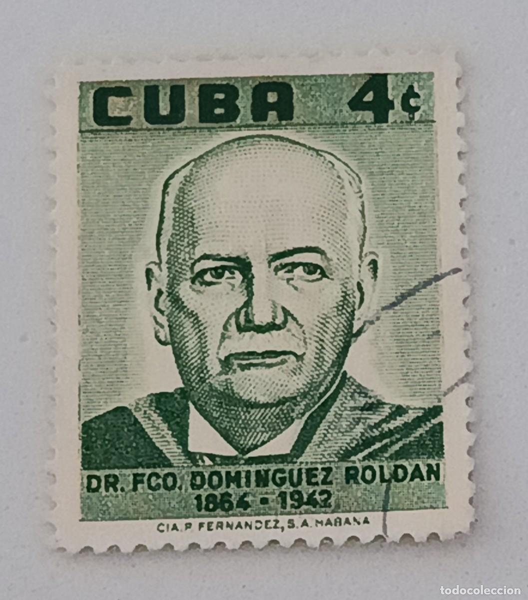 Sellos: Sellos Cuba 1958, En honor del m&eacute;dico Francisco Dom&iacute;nguez Rold&aacute;n. edifil 739