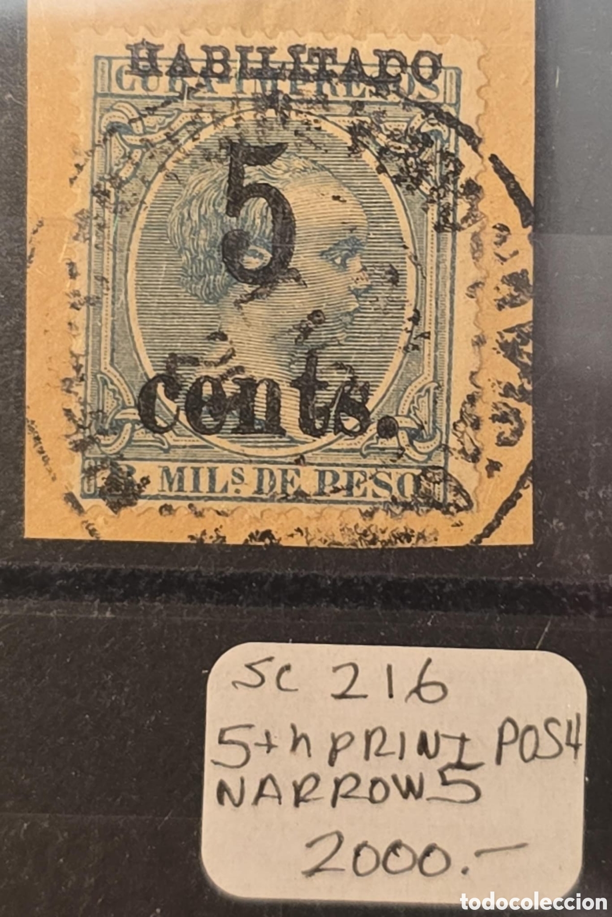 Sellos: CA) Cuba , an individual print stamp with a value of 5 cents corresponding to the prestigious pr