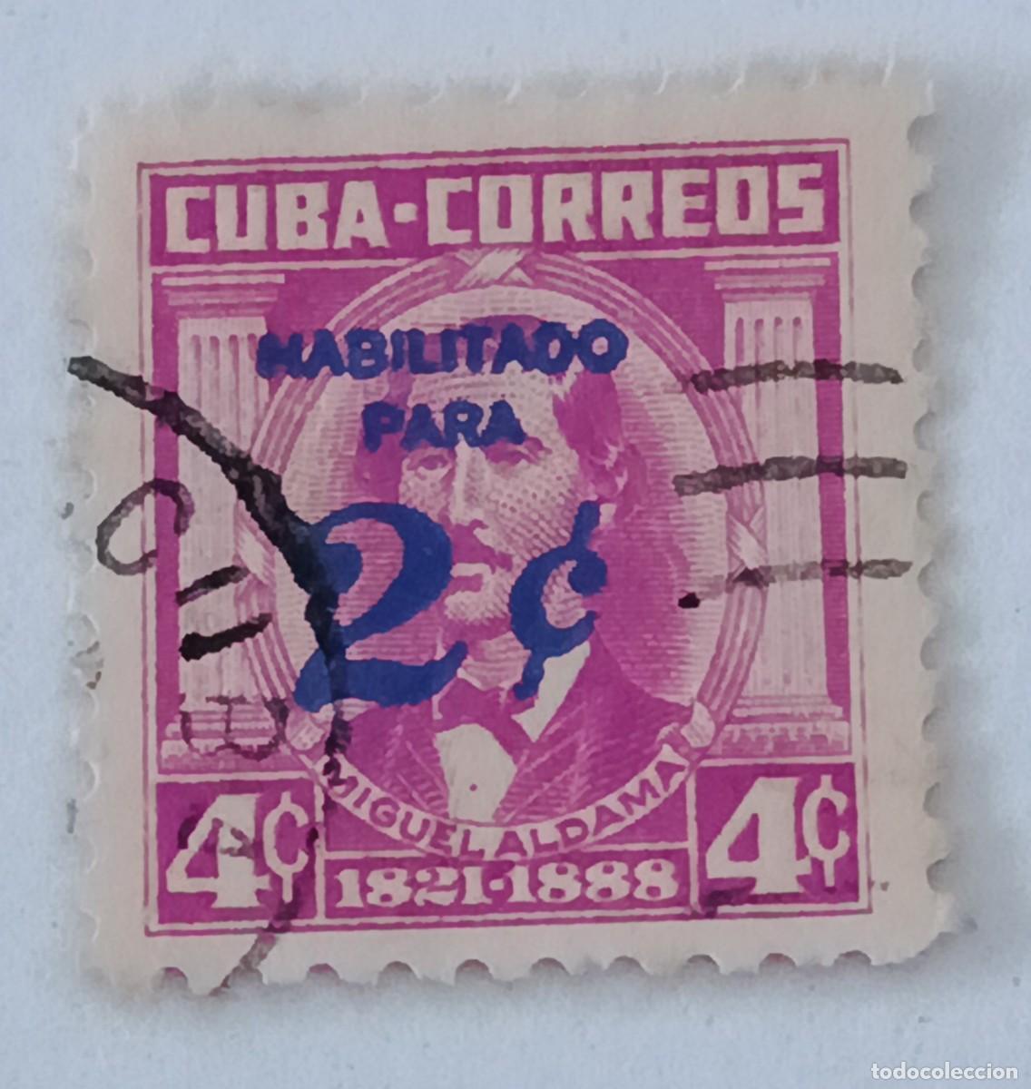 Sellos: Sellos Cuba 1960, Hellos habilitados. edifil 825