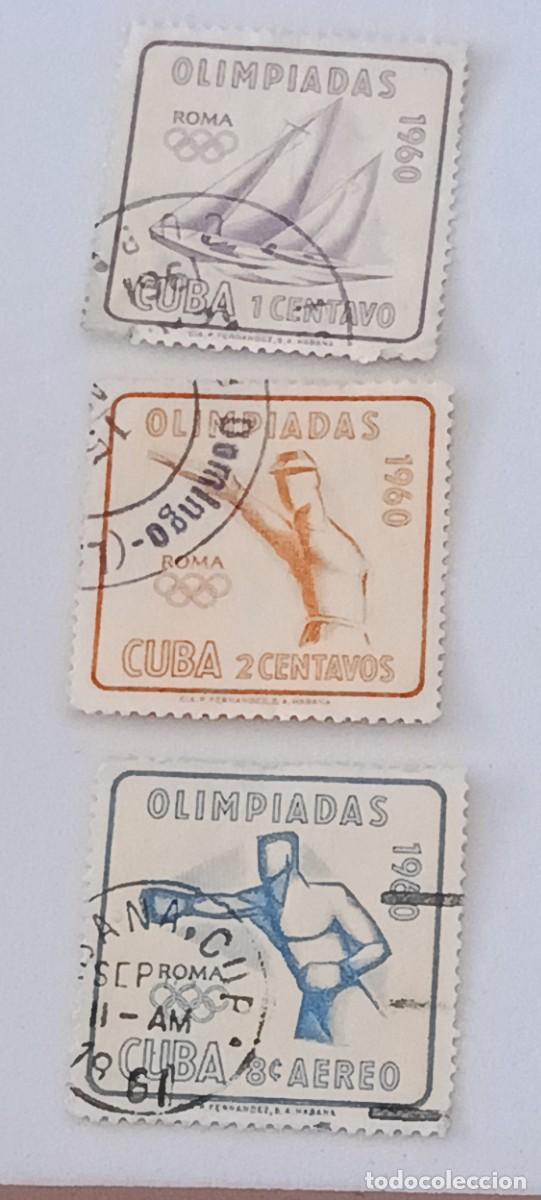 Sellos: Sellos Cuba 1960, XVII Juegos Ol&iacute;mpicos de Roma. edifil 828/830