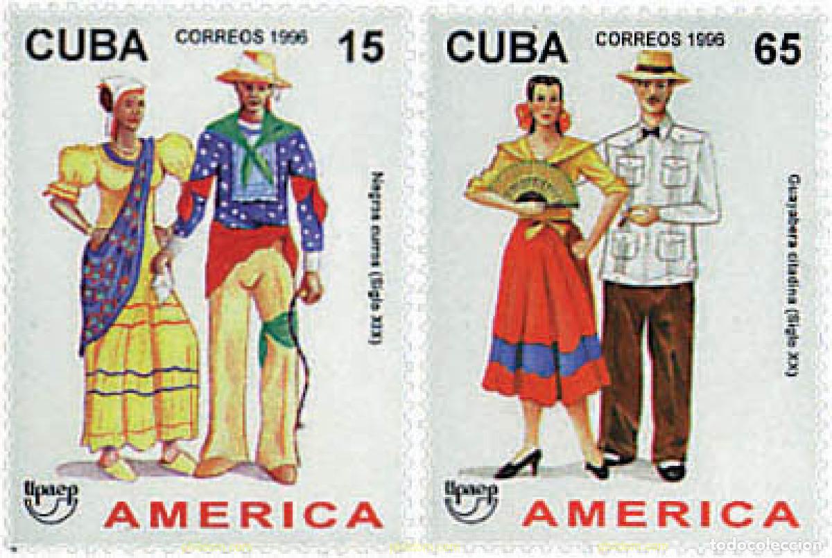 Sellos: 48724 MNH CUBA 1996 AMERICA-UPAEP 1996 - TRAJES REGIONALES