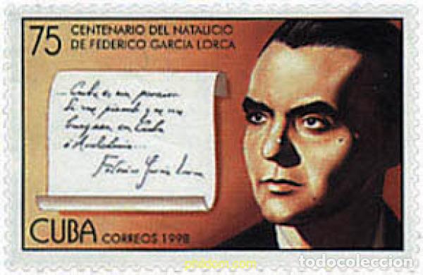 Sellos: 37331 MNH CUBA 1998 CENTENARIO DEL NACIMIENTO DE FEDERICO GARCIA LORCA
