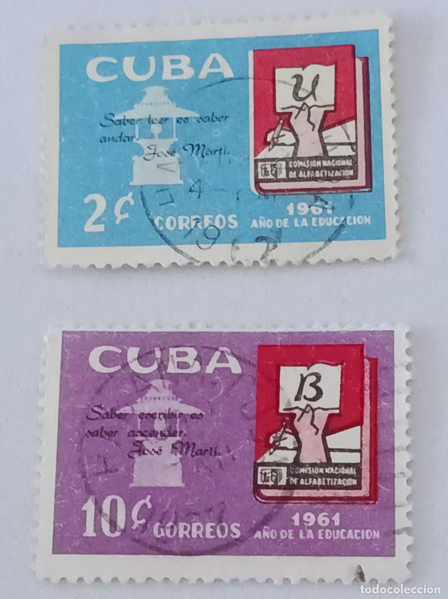 Sellos: Sellos Cuba 1961. A&ntilde;o de la educaci&oacute;n. edifil 887/888