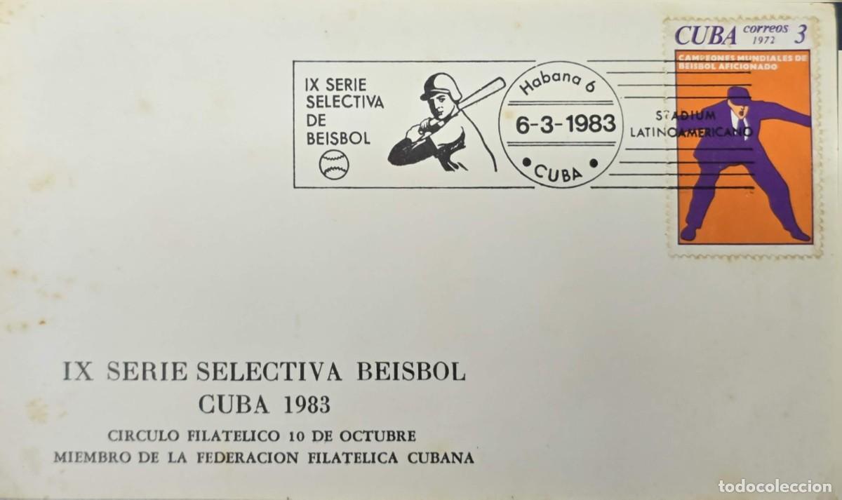 Sellos: O) 1983 CUBA, WORLD CHAMPIONS AMATEUR BASEBALL, FDC XF