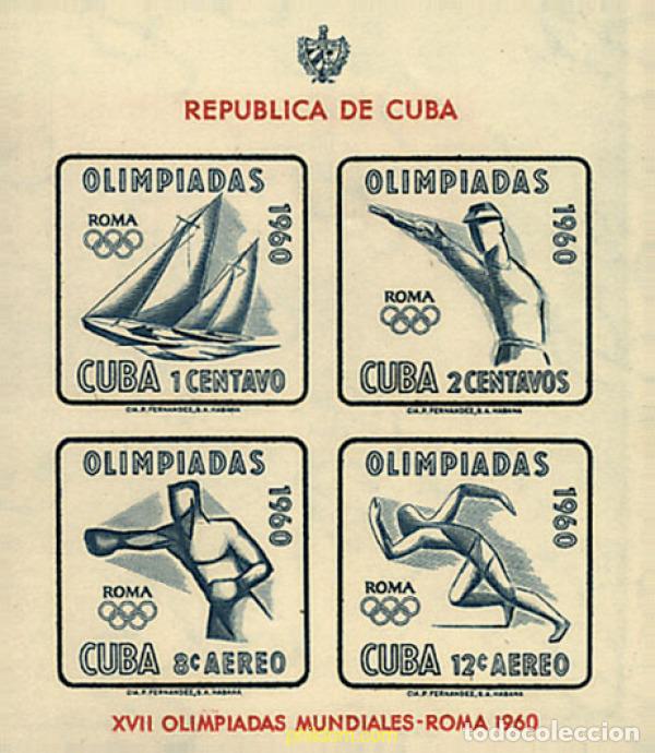 Sellos: 50006 MNH CUBA 1960 17 JUEGOS OLIMPICOS VERANO ROMA 1960