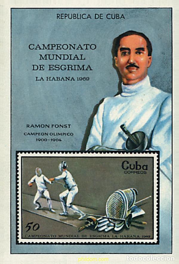 Stamps: 54248 MNH CUBA 1969 CAMPEONATO MUNDIAL DE ESGRIMA