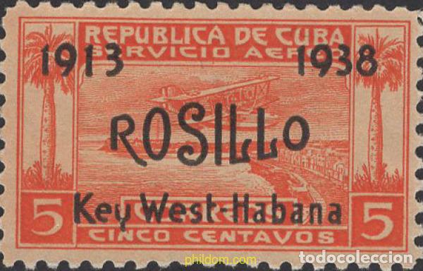 Sellos: 640928 HINGED CUBA 1938 TRAVESIA AEREA.