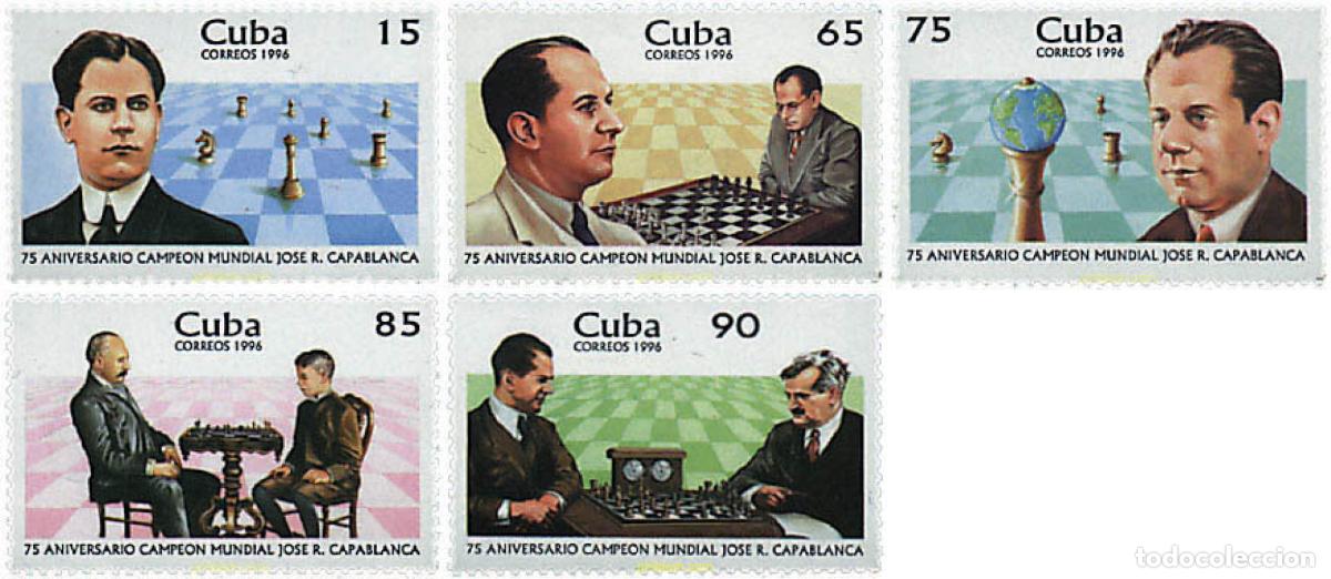 Sellos: 30627 MNH CUBA 1996 75 ANIVERSARIO DEL CAMPEON MUNDIAL DE AJEDREZ JOSE RAUL CAPABLANCA