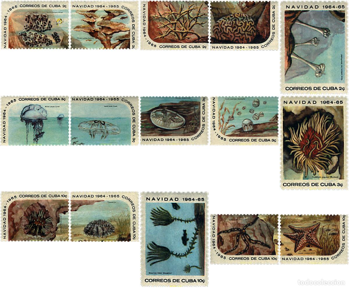 Sellos: 63368 MNH CUBA 1964 NAVIDAD. FAUNA MARINA