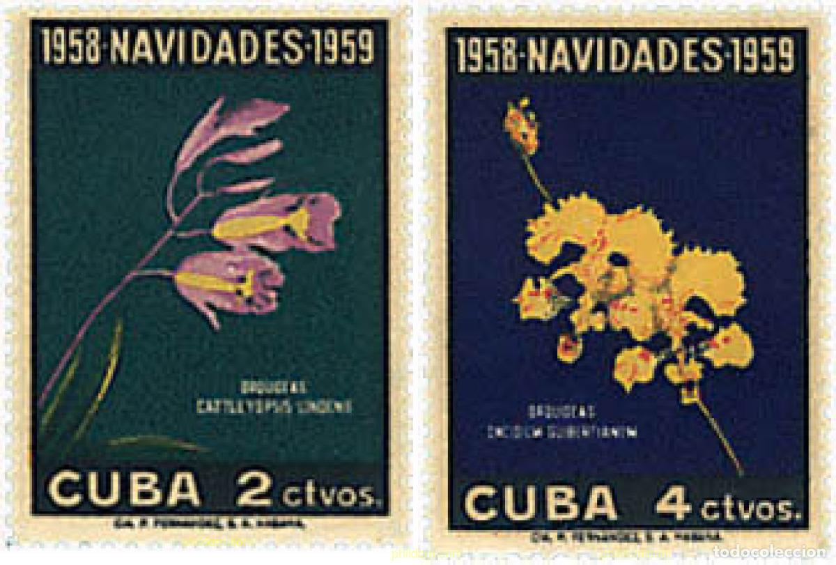 Sellos: 339142 HINGED CUBA 1958 NAVIDAD. ORQUIDEAS