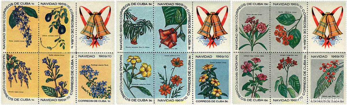 Sellos: 4787 MNH CUBA 1969 NAVIDAD. FLORES