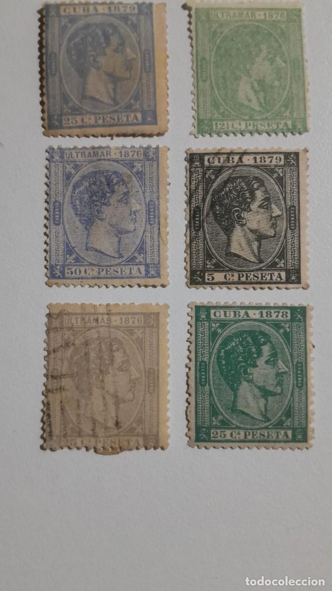 Sellos: Lote 6 Sellos Cuba y Ultramar (1876-1879) - Alfonso XII - Incluye Goma Intacta (MNH) y Fijasellos (M