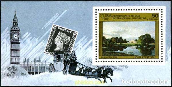 Sellos: 80250 MNH CUBA 1980 LONDON 80. EXPOSICION FILATELICA INTERNACIONAL